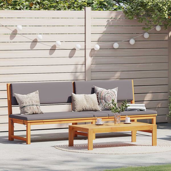 vidaXL Transat 1-personne Marron 200 x 57 x 75cm Bois d'acacia massif