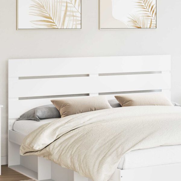 vidaXL T&ecirc;te de lit Blanc 200 cm Bois d'ing&eacute;nierie