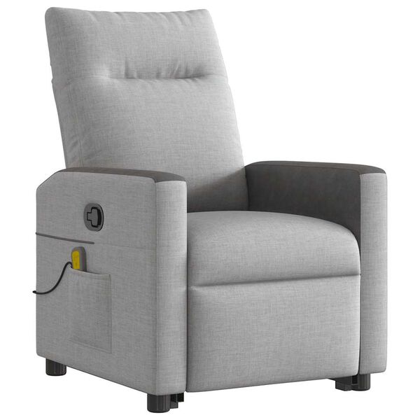 vidaXL Fauteuil de massage inclinable gris nuage tissu