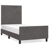 vidaXL Cadre de lit sans matelas gris fonc&eacute; 90x200 cm velours