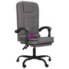 vidaXL Fauteuil de massage inclinable de bureau Gris Similicuir