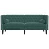 vidaXL Canapé Chesterfield avec traversins 2 places vert foncé velours