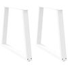 vidaXL Pieds de table &agrave; manger en forme de V, 2 pi&egrave;ces, blanc, 80 x (72-73,3) cm, acier
