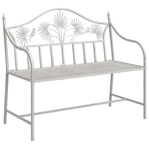 vidaXL Banc de jardin Blanc antique 104 x 52,5 x 89 cm Acier