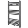 vidaXL S&egrave;che-serviettes eau chaude &agrave; rails droits gris 500x764 mm