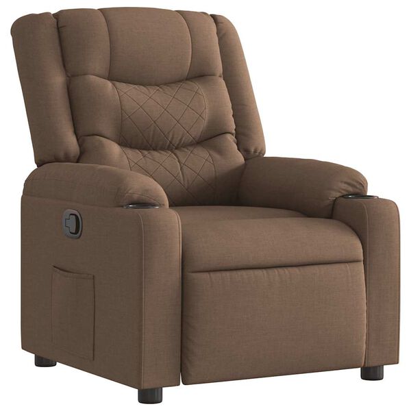 vidaXL Fauteuil inclinable Marron Tissu