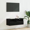 vidaXL Meuble TV mural Chêne noir 80 x 30 x 30 cm Bois d'ingénierie