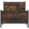 vidaXL Cadre de lit en m&eacute;tal sans matelas ch&ecirc;ne fum&eacute; 90x190 cm