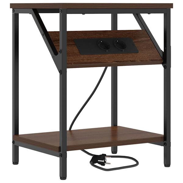 vidaXL Cabinet de chevet Ch&ecirc;ne brun 38 x 30 x 48 cm Bois d'ing&eacute;nierie