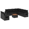vidaXL Salon de jardin 10 pcs avec coussins noir r&eacute;sine tress&eacute;e