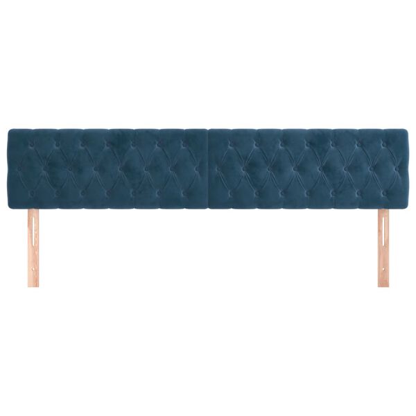vidaXL Têtes de lit 2 pcs Bleu foncé 90x7x78/88 cm Velours