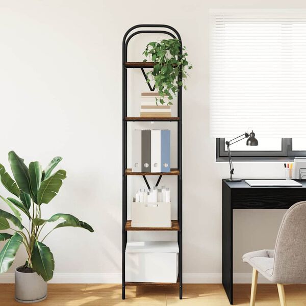 vidaXL &Eacute;tag&egrave;re Ch&ecirc;ne fum&eacute; 40 x 30 x 183 cm Bois d'ing&eacute;nierie