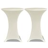 vidaXL Housse de table &Oslash; 70 cm Cr&egrave;me extensible 2 pcs