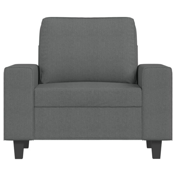 vidaXL Fauteuil avec repose-pied Gris fonc&eacute; 60 cm Tissu