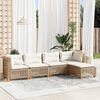 vidaXL Salon de jardin avec coussins 5 pcs beige r&eacute;sine tress&eacute;e