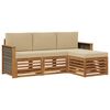 vidaXL Ensemble de canap&eacute;s d'ext&eacute;rieur 4 pcs Naturel et Beige