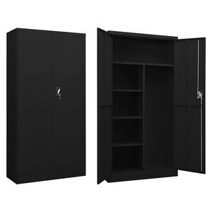 vidaXL Armoire &agrave; casiers Noir 90x40x180 cm Acier