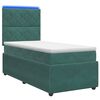 vidaXL Lit boxspring LED avec matelas Vert fonc&eacute; 90 x 200 cm Velours