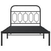 vidaXL Cadre de lit m&eacute;tal sans matelas avec t&ecirc;te de lit noir 100x190cm