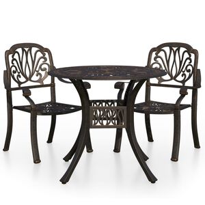 vidaXL Ensemble de bistro 3 pcs Aluminium coul&eacute; Bronze