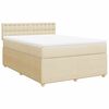vidaXL Sommier &agrave; lattes de lit avec matelas Cr&egrave;me 140x190 cm Tissu