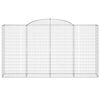 vidaXL Paniers à gabions arqués 2 pcs 300x50x160/180 cm fer galvanisé