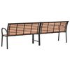 vidaXL Banc de jardin marron 231 cm bois et acier enduit de poudre