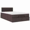 vidaXL Lit ottoman avec matelas marron fonc&eacute; 120x200 cm tissu