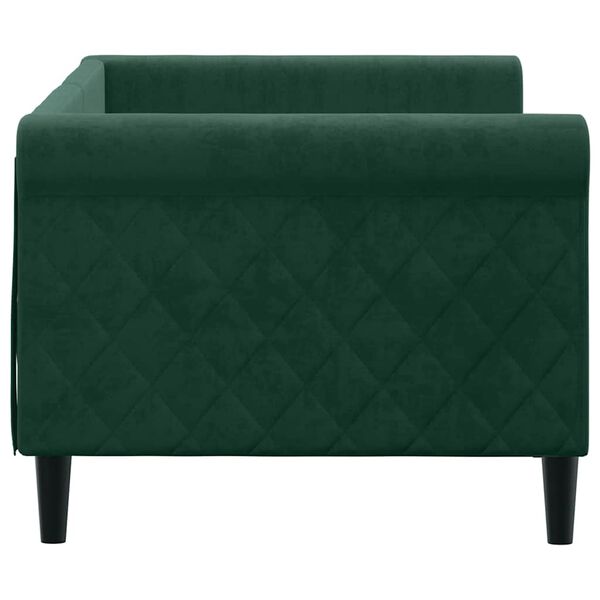 vidaXL Lit de repos sans matelas vert fonc&eacute; 80x200 cm velours