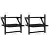 vidaXL &Eacute;tag&egrave;res murales avec barres 2 pcs noir 30x25x30 cm