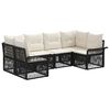 vidaXL Ensemble de canap&eacute; de jardin 6 pc 6-Nombre de places Noir
