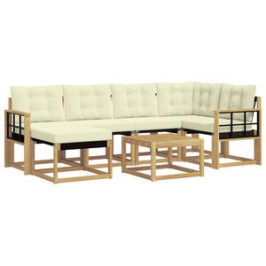 vidaXL Ensemble de canap&eacute;s d'ext&eacute;rieur 7 pcs Blanc et cr&egrave;me