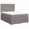 vidaXL Sommier &agrave; lattes de lit avec matelas Taupe 160x200 cm Tissu