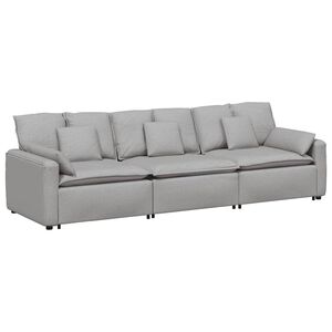 vidaXL Canap&eacute; modulable avec coussins gris nuage