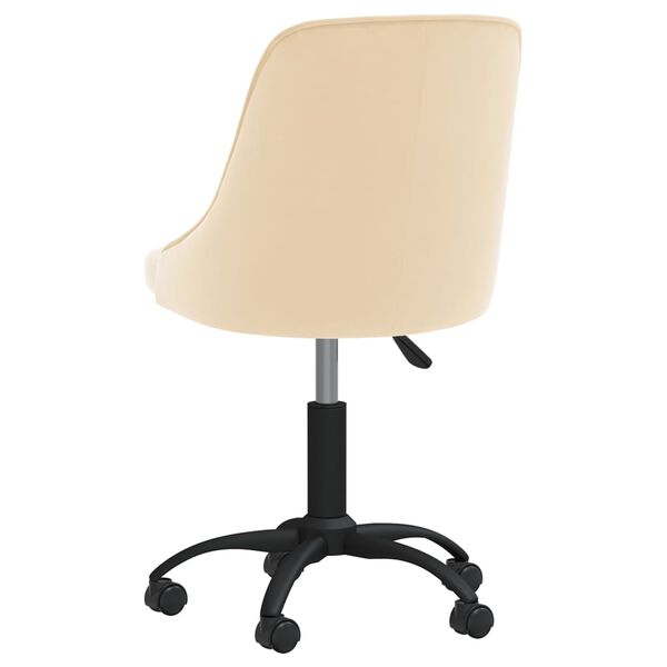 vidaXL Chaise pivotante de salle &agrave; manger Cr&egrave;me Velours