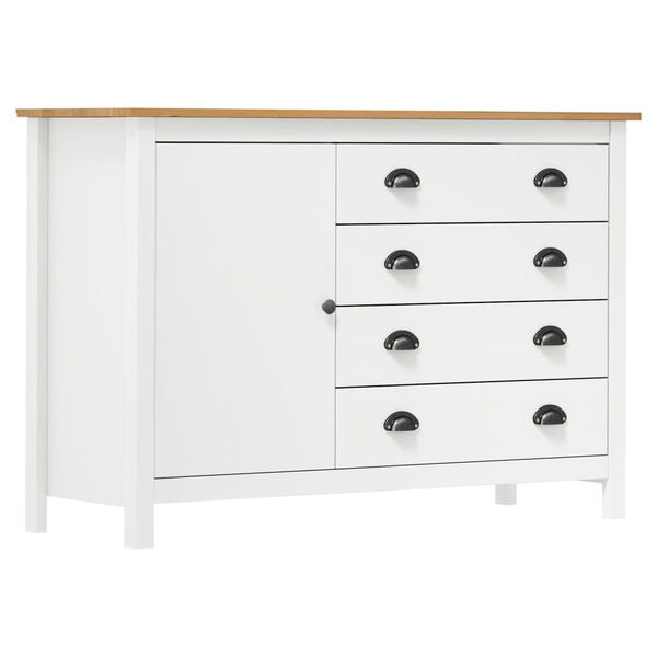 vidaXL Buffet Hill Blanc 120x40x80 cm Bois de pin solide