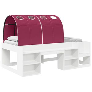 vidaXL Lit haut pour enfants avec rangement 3 pc Blanc et rouge