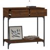 vidaXL Table console ch&ecirc;ne marron 75x34,5x75 cm bois d'ing&eacute;nierie