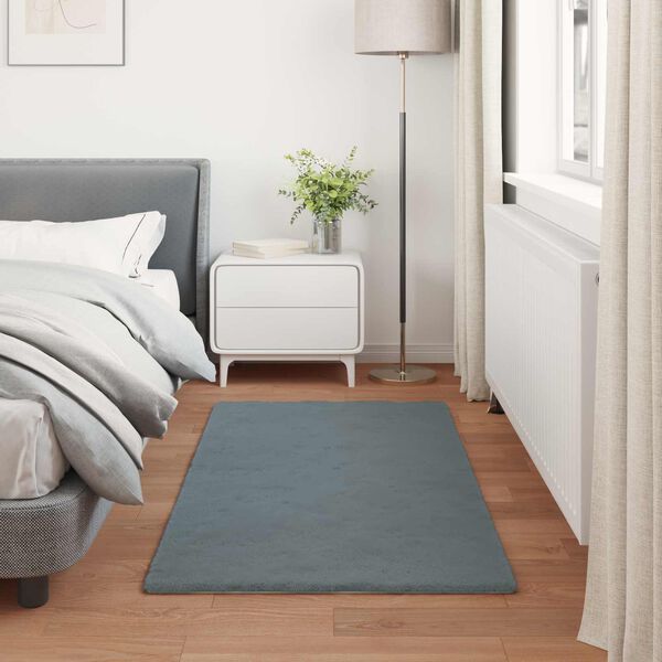 vidaXL Tapis en Fourrure Synth&eacute;tique de Lapin Olite Anthracite