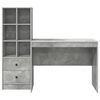 vidaXL Bureau avec tiroir 2 pcs Gris b&eacute;ton