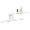 vidaXL &Eacute;tag&egrave;re flottante 2 pcs Blanc 80 x 9 x 2,5 cm Acier