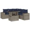 vidaXL Ensemble de canap&eacute; de jardin 6 pcs avec coussins gris r&eacute;sine tress&eacute;e