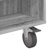 vidaXL Table d'appoint avec roues Gris Sonoma 90 x 50 x 30 cm