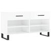 vidaXL Banc &agrave; chaussures blanc brillant 102x35x55 cm bois d'ing&eacute;nierie