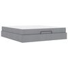 vidaXL Cadre de lit avec matelas 2 pi&egrave;ces Gris clair tissu