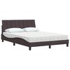 vidaXL Lit avec matelas Hanko marron fonc&eacute; 140x200 cm tissu