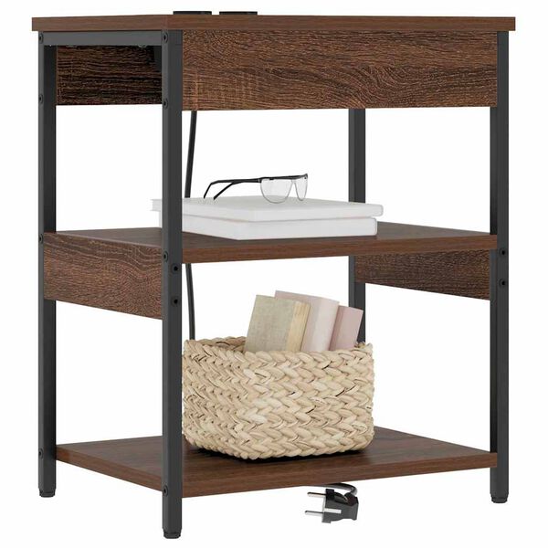 vidaXL Cabinet de chevet Ch&ecirc;ne brun 41 x 31 x 51 cm Bois d'ing&eacute;nierie