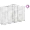 vidaXL Paniers &agrave; gabions arqu&eacute;s 2 pcs 300x50x180/200 cm fer galvanis&eacute;