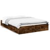 vidaXL Cadre de lit avec tiroirs sans matelas ch&ecirc;ne fum&eacute; 160x200 cm