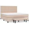 vidaXL Sommier &agrave; lattes de lit avec matelas Cappuccino 160x200 cm